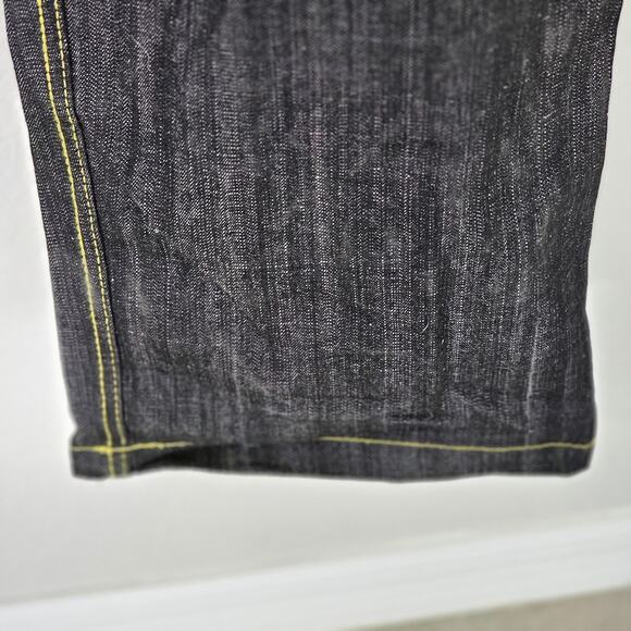 Y2K Vintage Project Mayhem Baggy Embroidered One Pride Jeans 38 X 32 Dark Wash - Picture 8 of 16